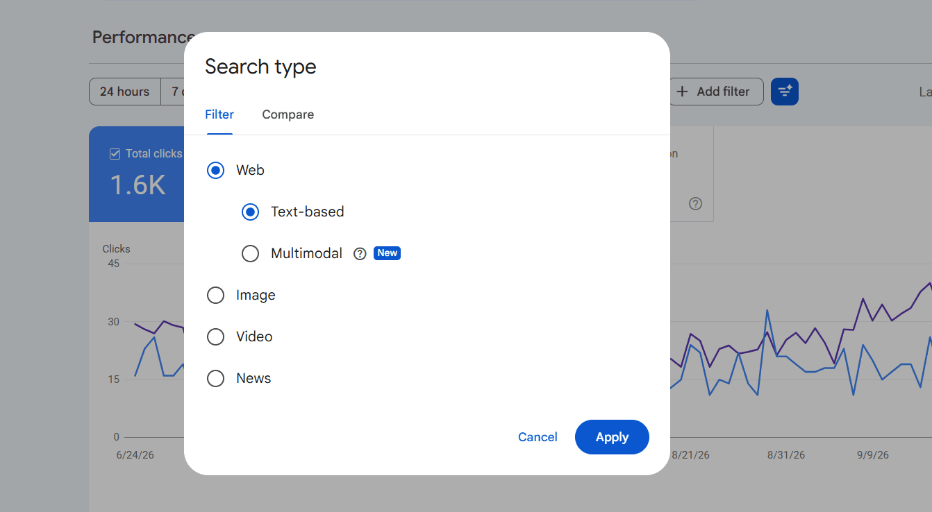 Search Console’s new multimodal filter, explained